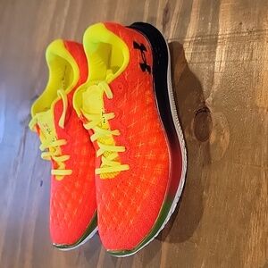 Under Armour  orange  and Yellow Athletic Shoes w blue tooth
